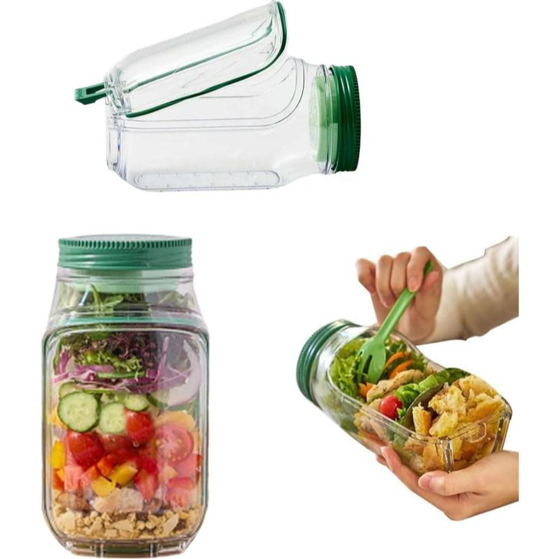 Plastic salad storage jar